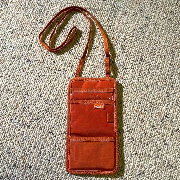 Baggallini Bags Baggalini Rust Orange Nylon Travel Wallet Crossbody